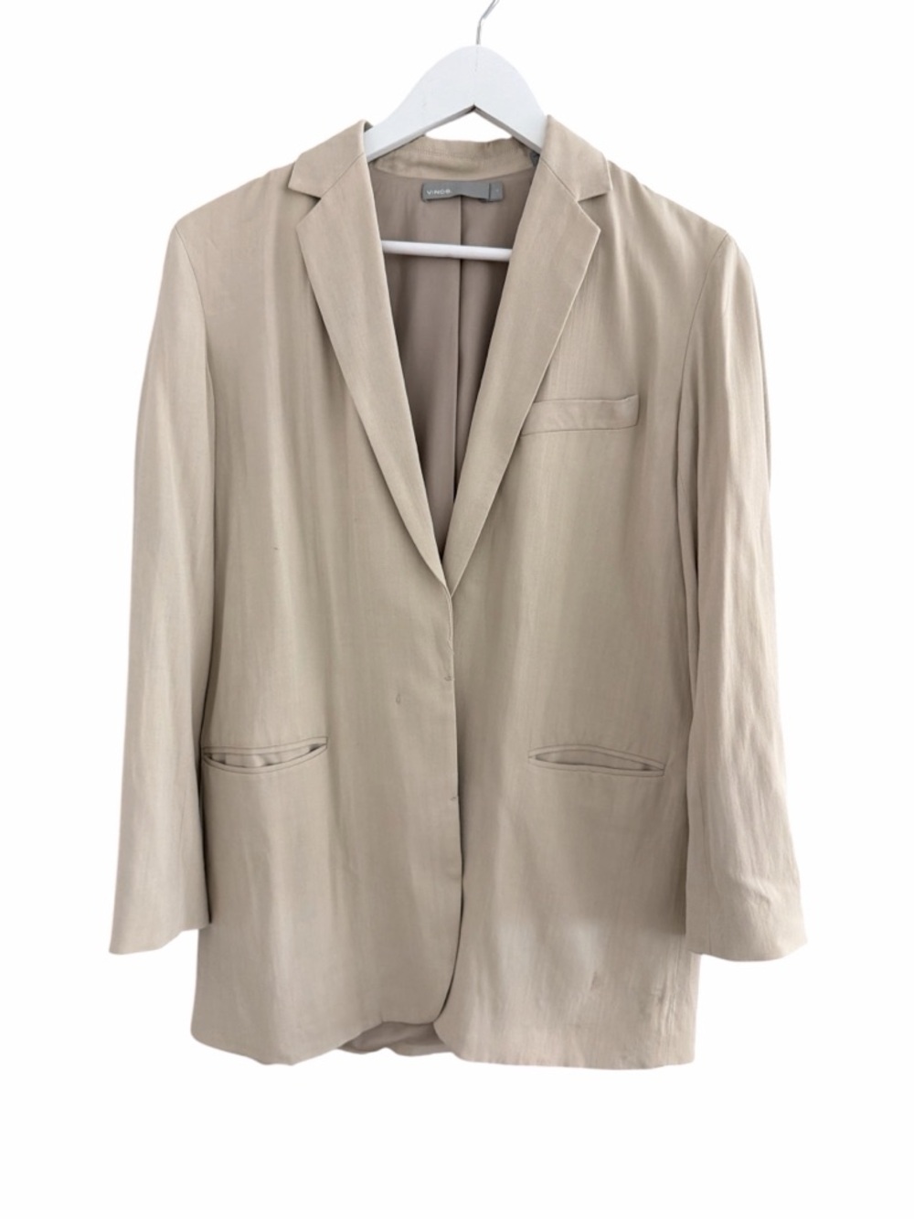 Vince Light Beige Single-Button Blazer